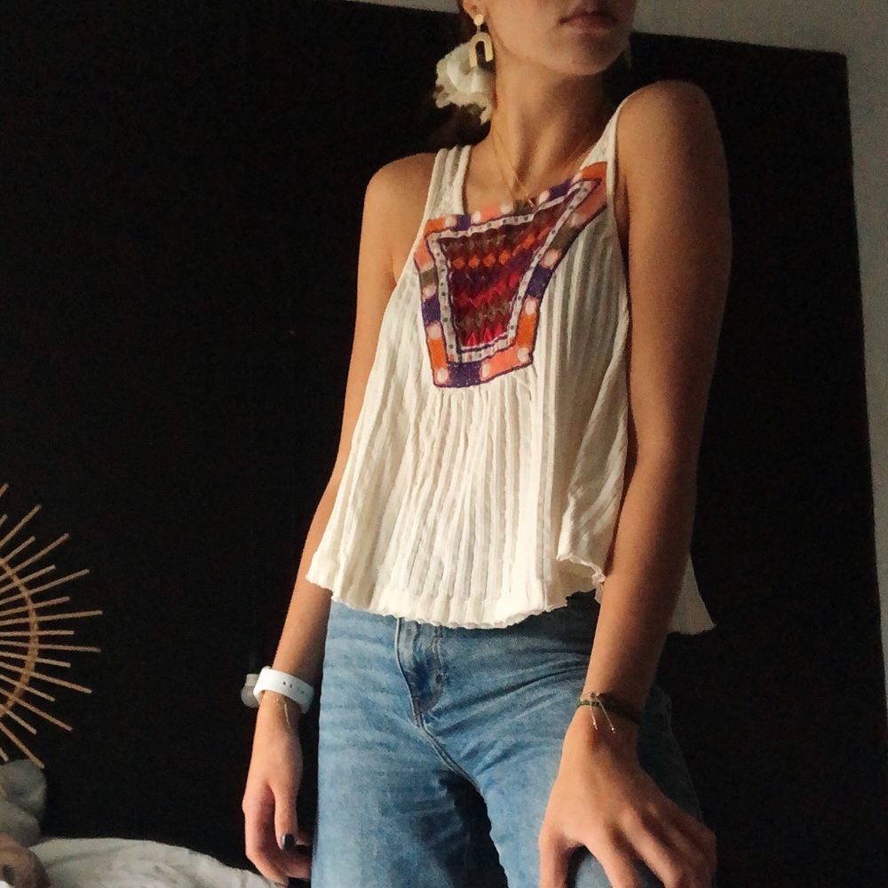 Urban outfitters embroidered flowy top